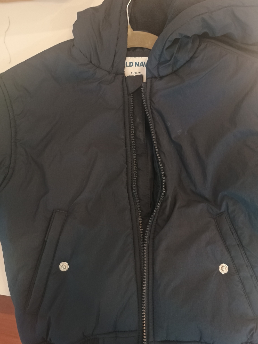 Old Navy Boys Hooded Puffer Vest, Navy, 6-7